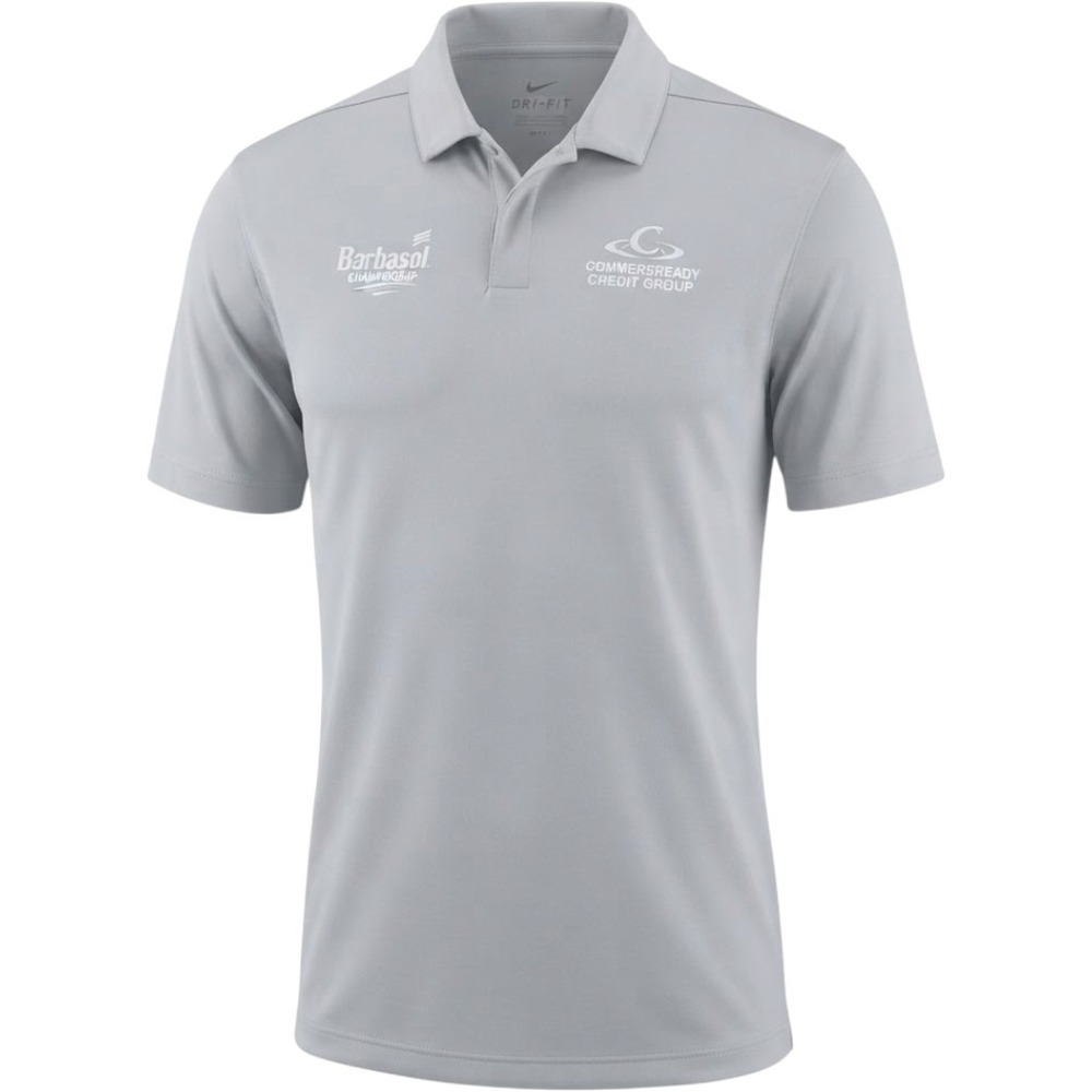 NWT Nike Golf Mens Dri-FIT Polo Shirt Grey Barbasol Championship AA1854-012 Lg
